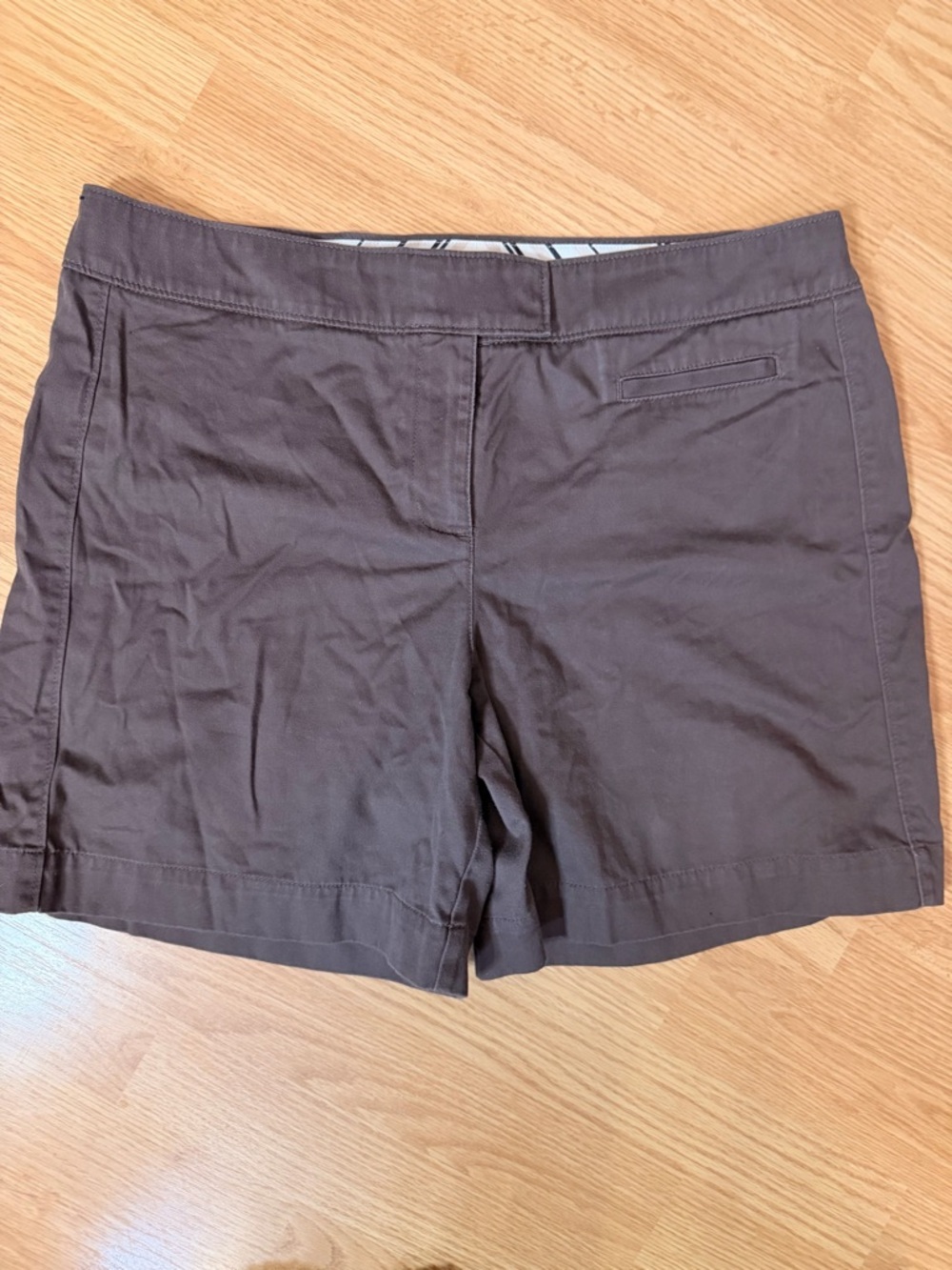 LOFT Brown Cotton Blend Bermuda Shorts